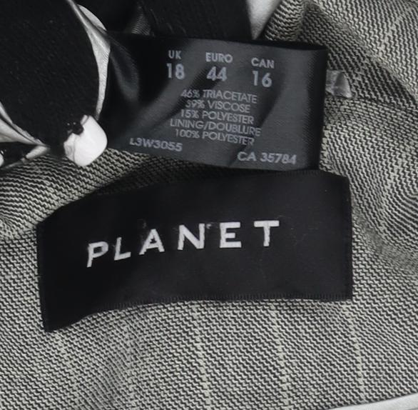 Planet Women's Grey Striped Blazer Size 18 Business Casual