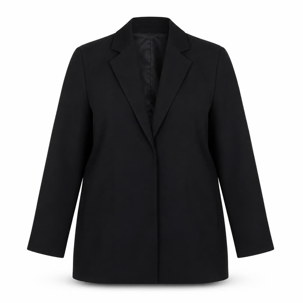 Front view of Windsmoor Women's Black Blazer, size 14, Geometric Pattern
