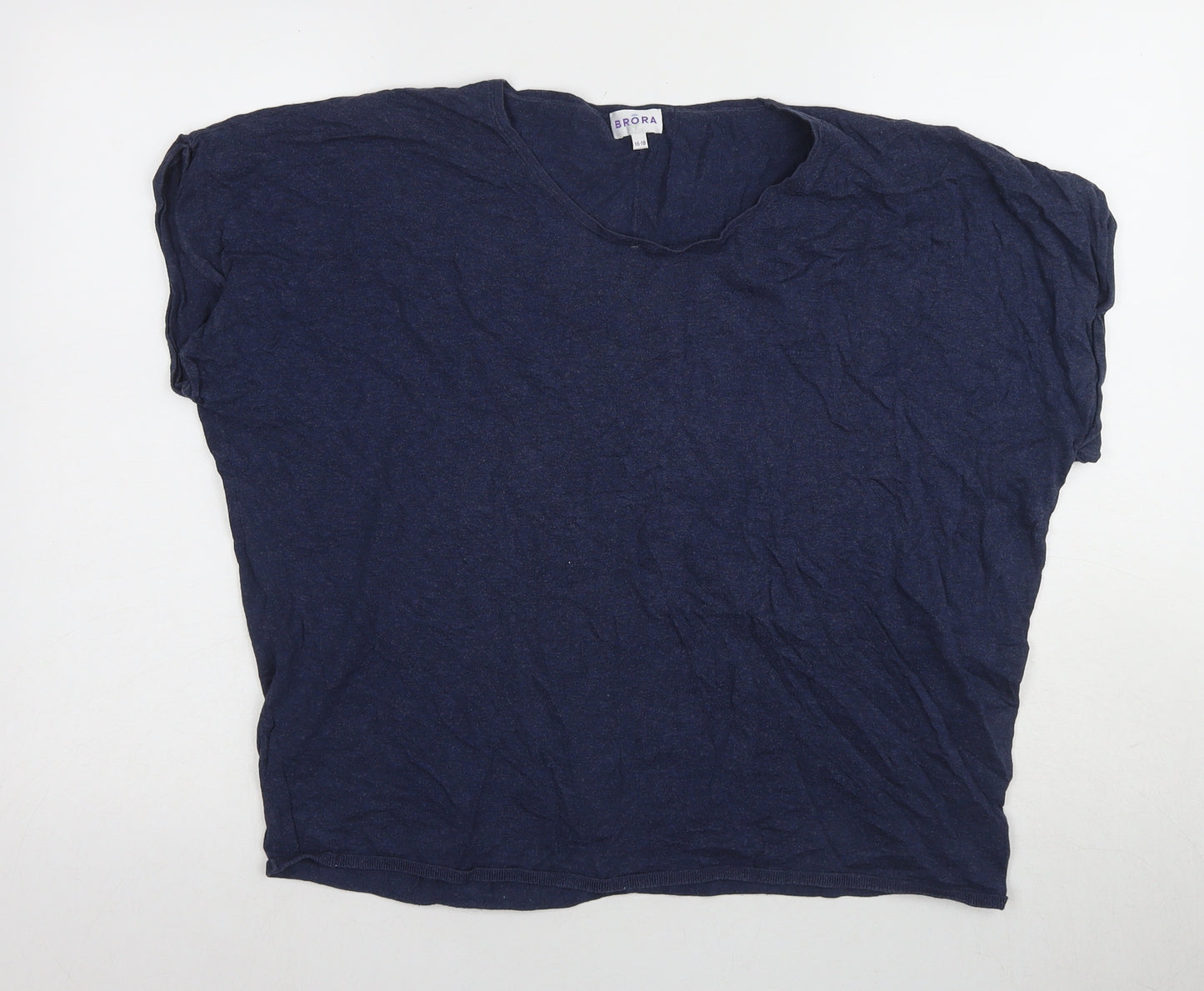 Brora Women's Blue Relaxed Fit Basic T-Shirt