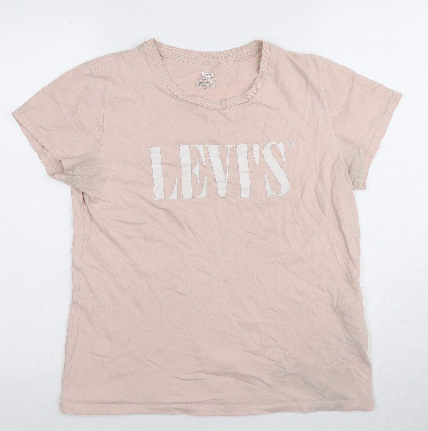 Levi's Women's Pink Cotton T-Shirt, Medium, Casual Wear