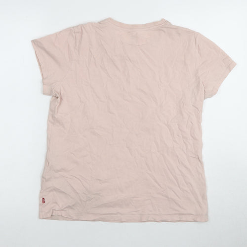 Levi's Women's Pink Cotton T-Shirt, Medium, Casual Wear