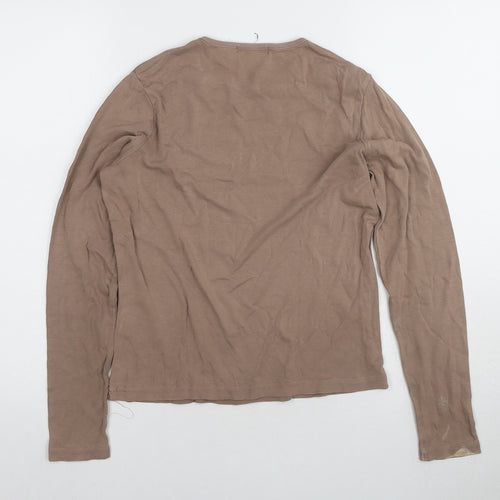 Racing Green Women's Brown Cotton Long Sleeve Top