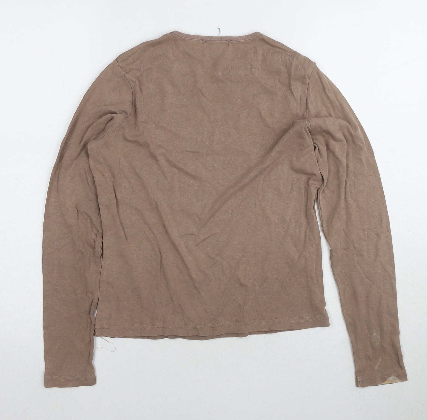 Racing Green Women's Brown Cotton Long Sleeve Top