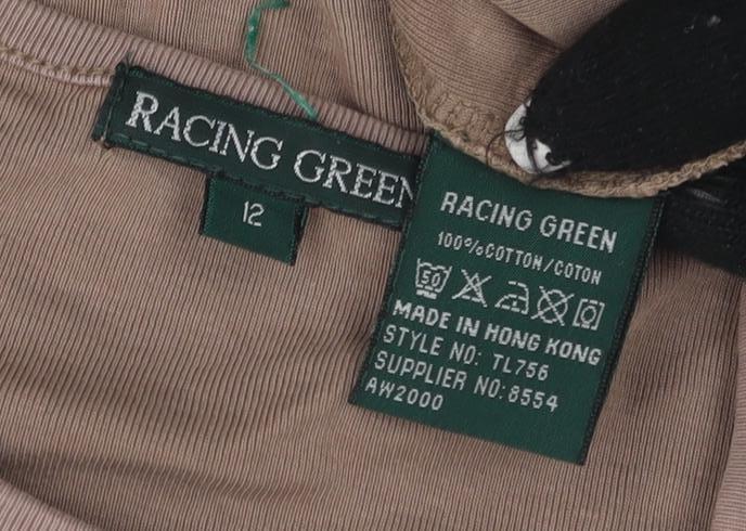 Racing Green Women's Brown Cotton Long Sleeve Top