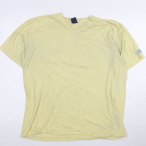 Colt Men's Yellow V-Neck Cotton T-Shirt - Size L