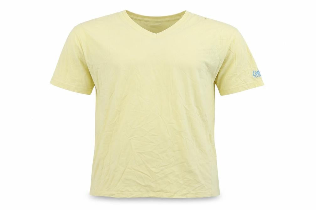 Colt Men's Yellow V-Neck Cotton T-Shirt - Size L