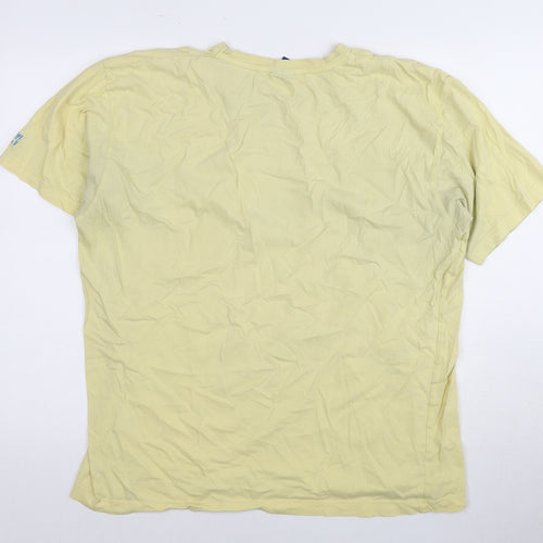 Colt Men's Yellow V-Neck Cotton T-Shirt - Size L