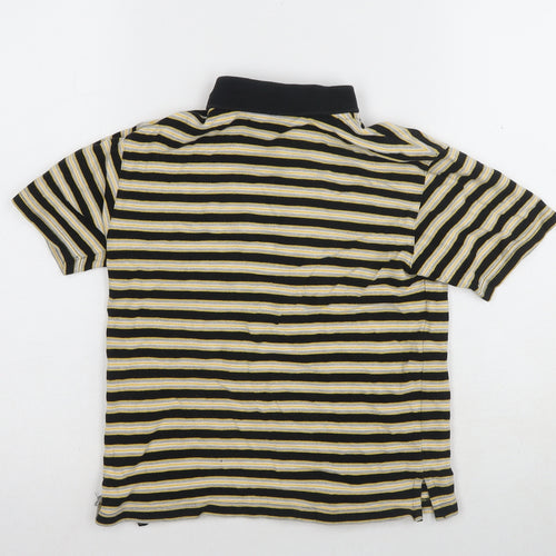 JCB Boys Black Striped Polo Shirt, 5-6 Years, Casual Knit