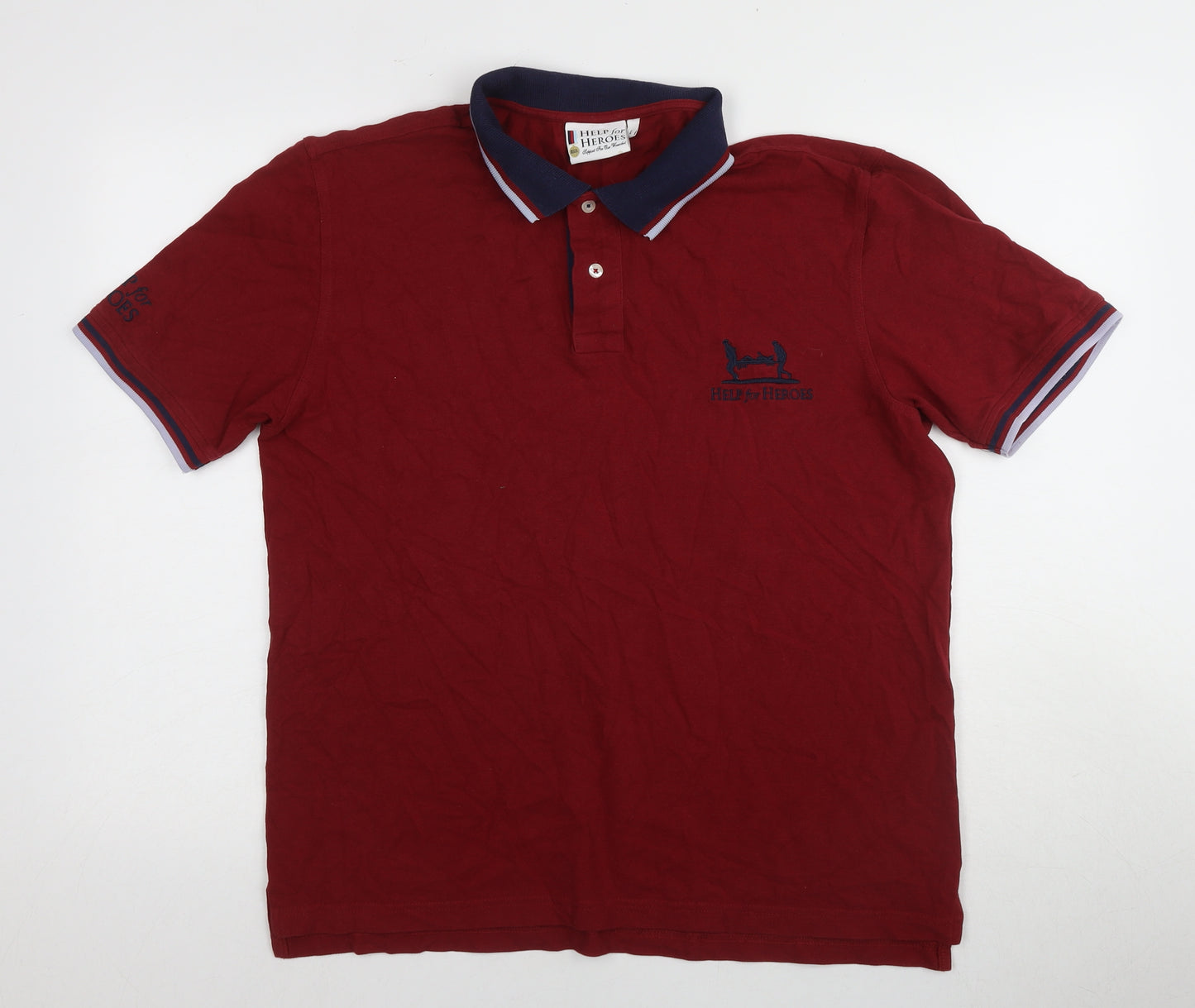 Help for Heroes Men's Red Polo Shirt L Short Sleeve