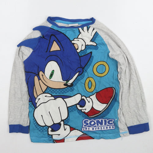 Sonic Boys Blue/Grey Pyjama Top, 8-9 Years, Cartoon Style
