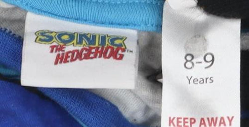 Sonic Boys Blue/Grey Pyjama Top, 8-9 Years, Cartoon Style
