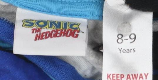 Sonic Boys Blue/Grey Pyjama Top, 8-9 Years, Cartoon Style