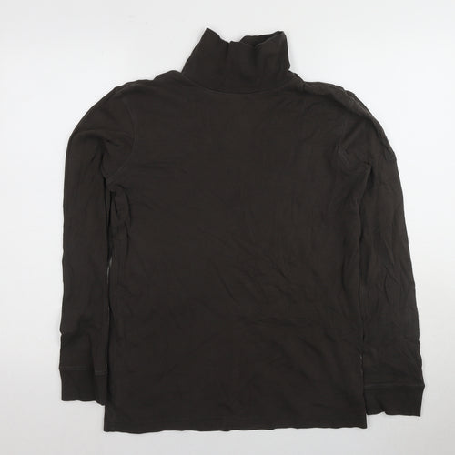 Cotton Traders Brown Roll Neck Long Sleeve T-Shirt M