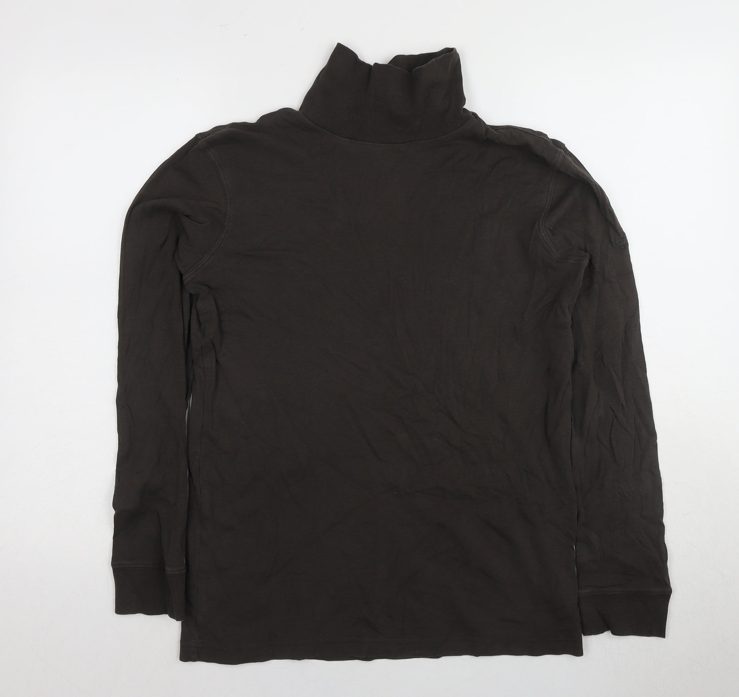 Cotton Traders Brown Roll Neck Long Sleeve T-Shirt M