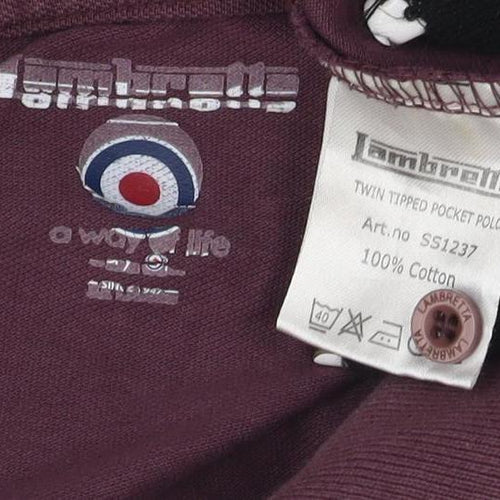 Lambretta Men's Purple Polo Shirt, Size 12, Short Sleeve