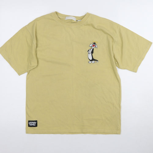 Looney Tunes Yellow Kids T-Shirt, Size 152, Graphic Jersey Top