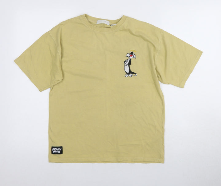 Looney Tunes Yellow Kids T-Shirt, Size 152, Graphic Jersey Top