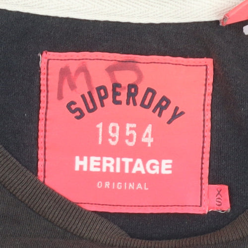 Superdry Women's Black XS Graphic Tee Slim Fit