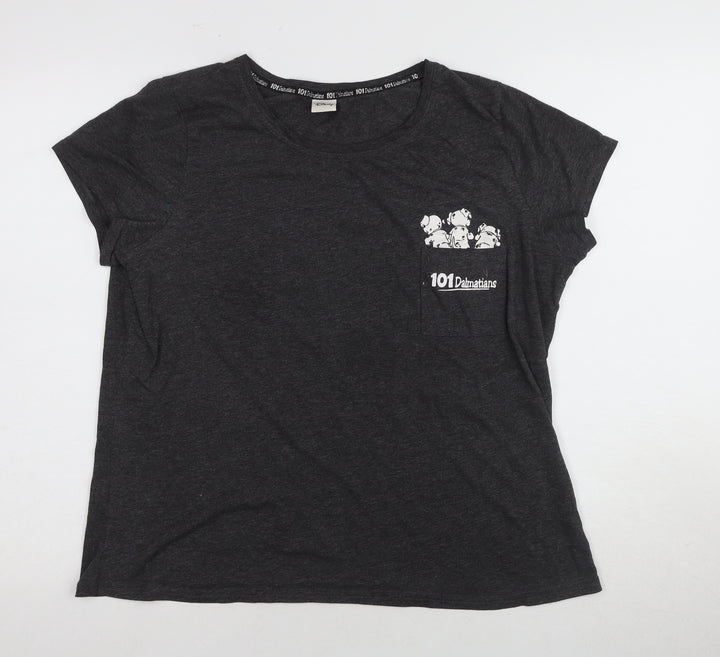 Disney 101 Dalmatians Women's Black Pyjama Top 16-18
