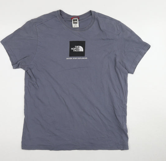 The North Face Men's Grey Cotton Logo T-Shirt M