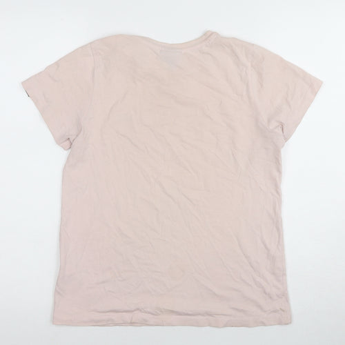 Ellesse Women's Pink T-Shirt M, Casual Short Sleeve Embroidered