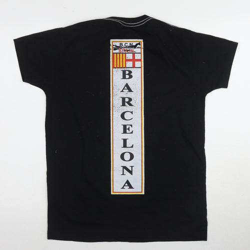 Barcelona Stylish Men's Black M T-Shirt, Sports Graphic