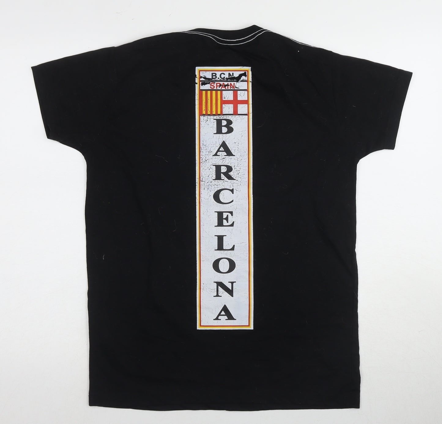 Barcelona Stylish Men's Black M T-Shirt, Sports Graphic