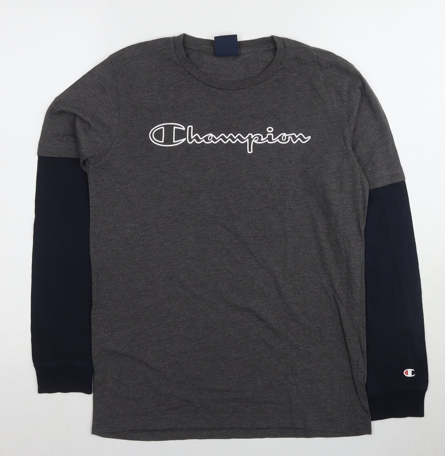 Champion Mens Grey Long Sleeve T-Shirt XL