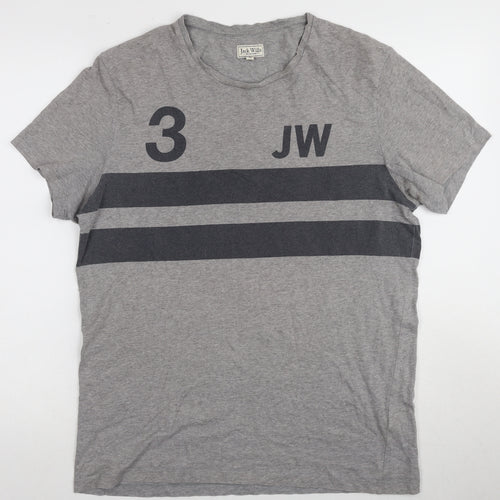 Jack Wills Men's Grey M Graphic Crew Neck T-Shirt