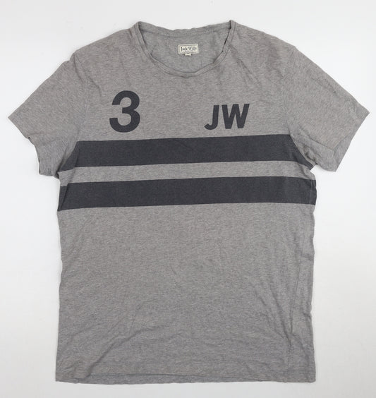 Jack Wills Men's Grey M Graphic Crew Neck T-Shirt