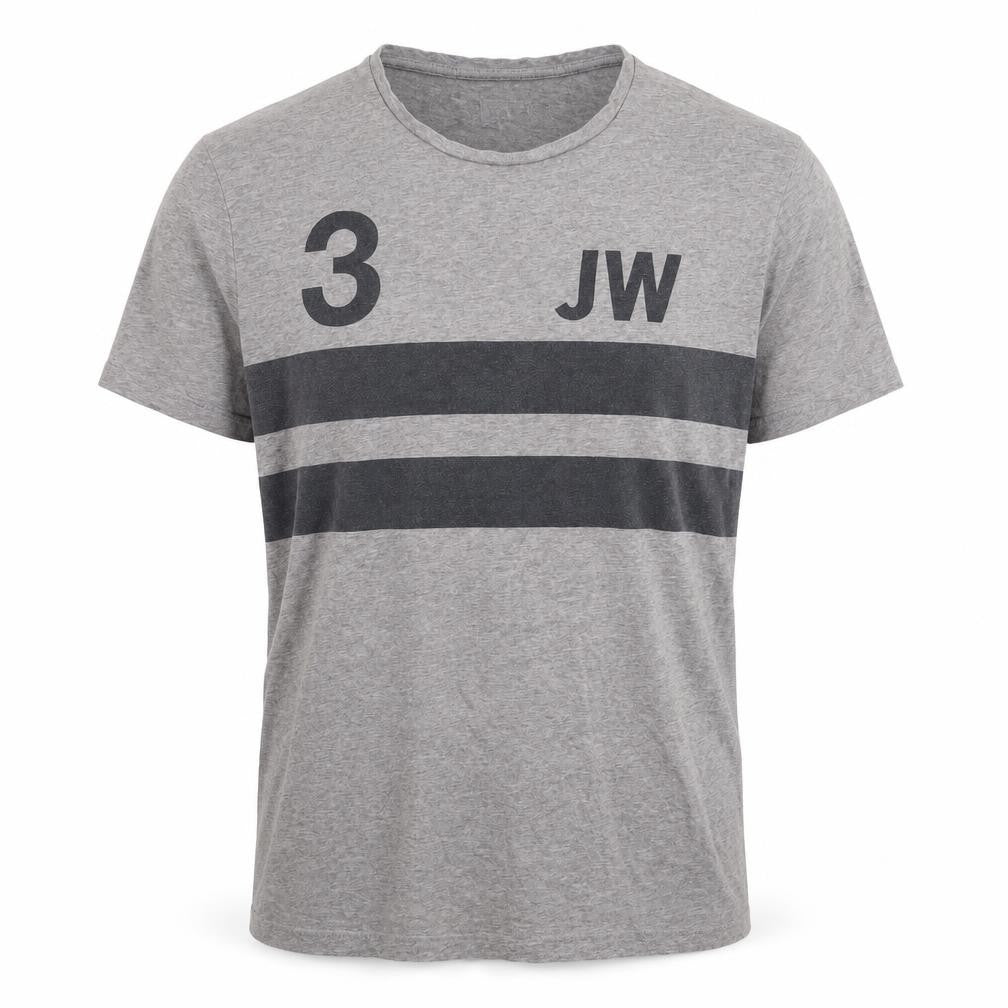 Front view of Jack Wills Men's Grey M Graphic Crew Neck T-Shirt