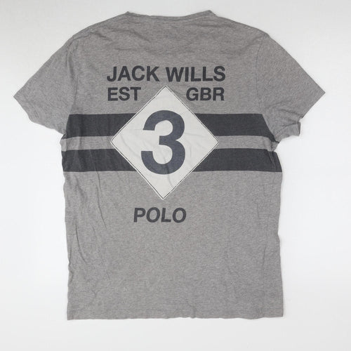 Jack Wills Men's Grey M Graphic Crew Neck T-Shirt