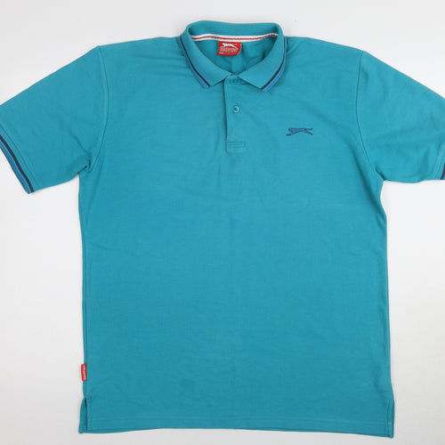 Slazenger Men's Blue Polo, L - Classic Casual Style