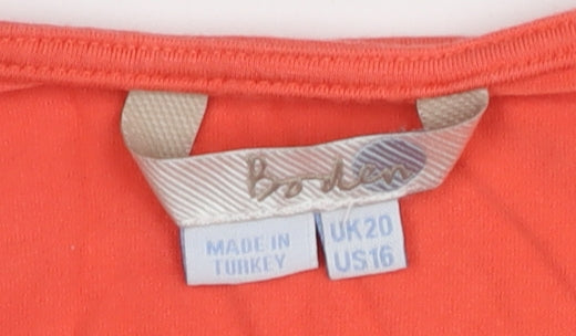 Boden Women's Orange Wrap Top, UK 20, Long Sleeve