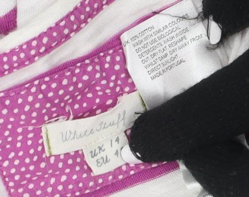 White Stuff Women's Multicoloured Striped Scoop Neck T-Shirt, Size 14