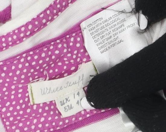 White Stuff Women's Multicoloured Striped Scoop Neck T-Shirt, Size 14