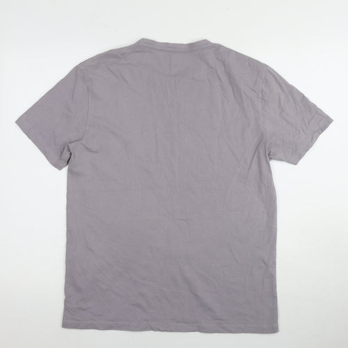 AllSaints Men's Grey Crew Neck T-Shirt, Medium