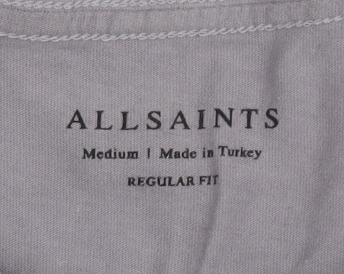 AllSaints Men's Grey Crew Neck T-Shirt, Medium