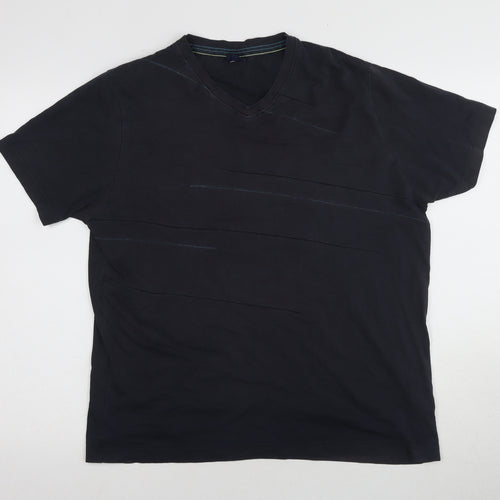 Jasper Conran Men's Black V-Neck T-Shirt L