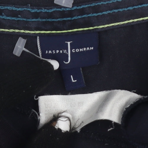 Jasper Conran Men's Black V-Neck T-Shirt L