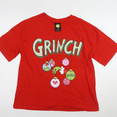 The Grinch Unisex Red M Nightshirt Christmas Graphic