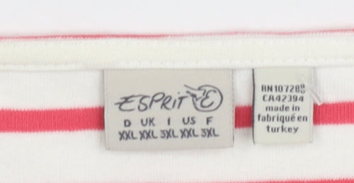 Esprit Women's Multicoloured Striped T-Shirt, 2XL