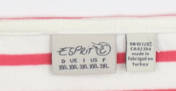 Esprit Women's Multicoloured Striped T-Shirt, 2XL