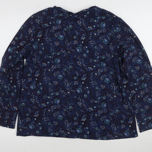 Damart Women's Blue Floral Button-Up Top 18