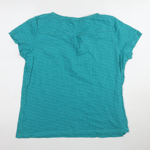 White Stuff Women's Green V-Neck T-Shirt Size 14