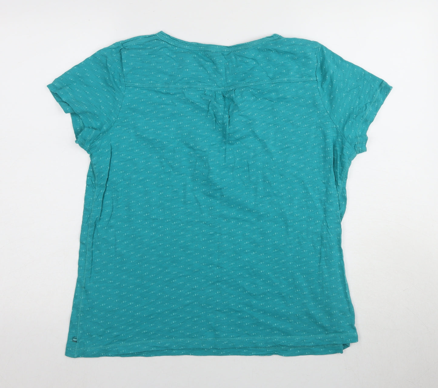 White Stuff Women's Green V-Neck T-Shirt Size 14