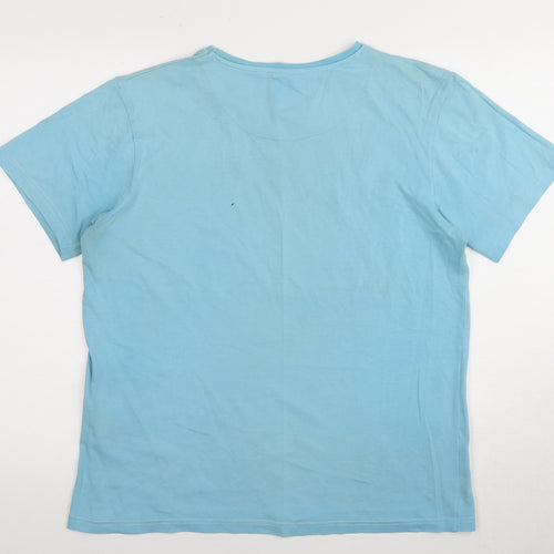 Crude NYC Men's Blue Graphic Print Medium T-Shirt