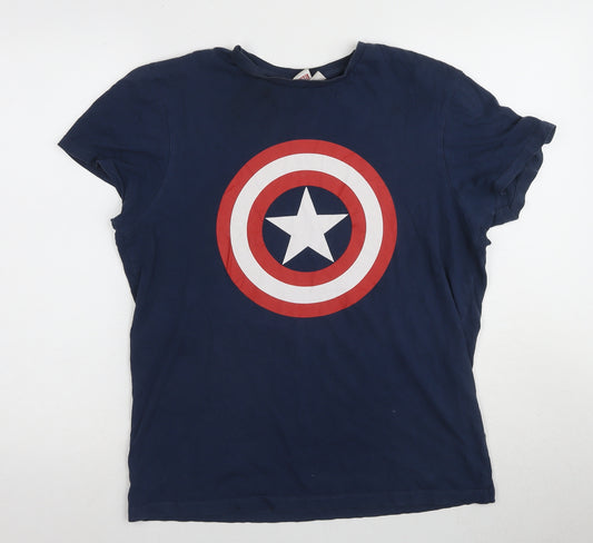 Marvel Men's Blue Captain America T-Shirt M