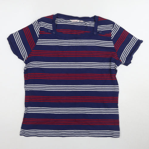 Texpery Women's Blue Striped T-Shirt L
