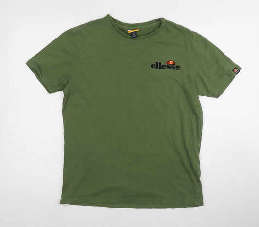 Ellesse Men's Green Medium Crew Neck Logo T-Shirt